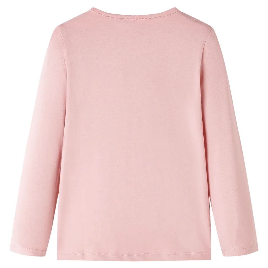 Maglietta Bambina Maniche Lunghe Rosa Chiaro 104 14085