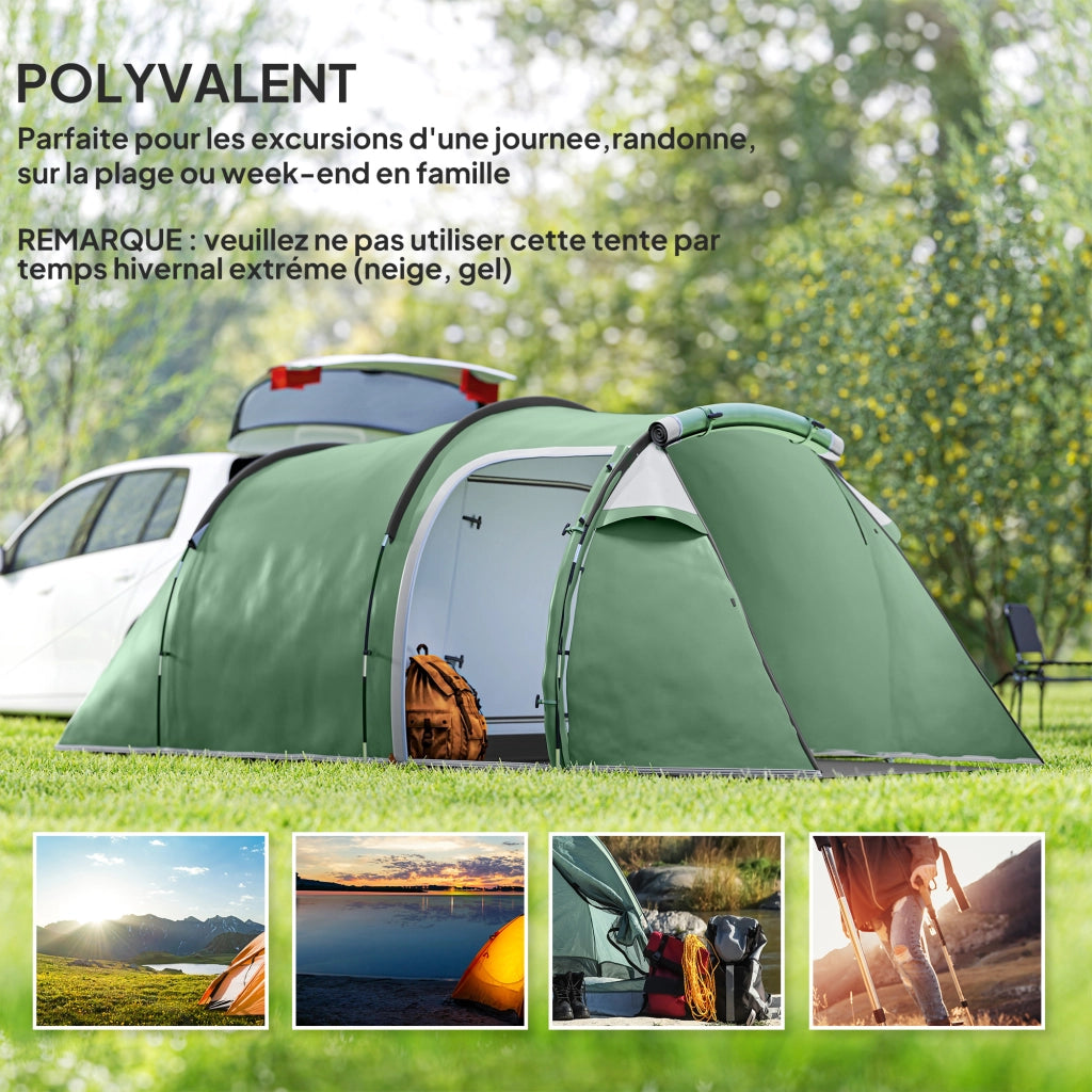 Tenda da campeggio familiare 2-3 persone ¨C zephmum ¨C verde 4.26x2.06x1.54 m