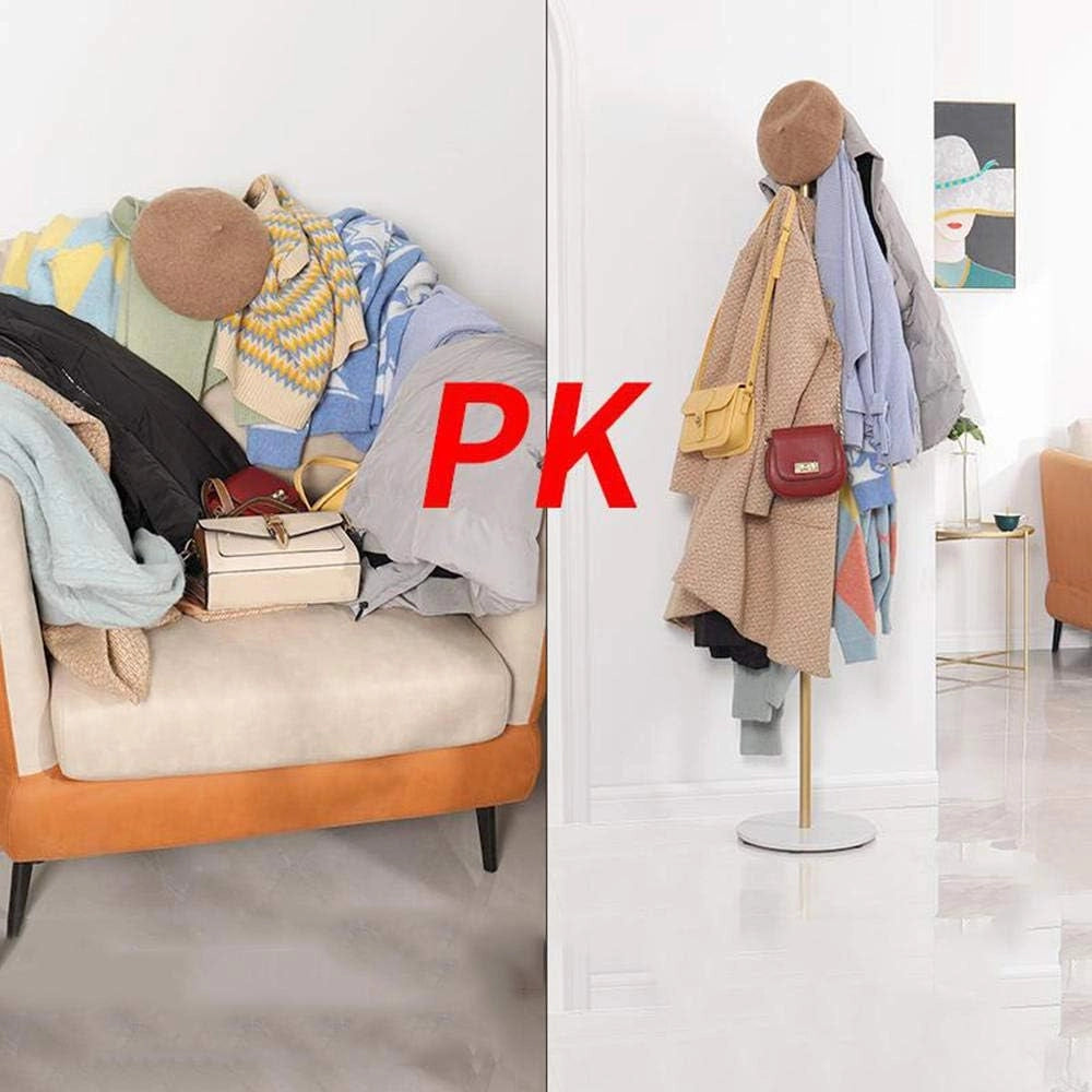 Appendiabiti in Ottone Anticato con 8 Ganci, Design ad Albero, Appendiabiti Indipendente con Base in Marmo, Supporto per Cappotti, Cappelli, Sciarpe e Vestiti