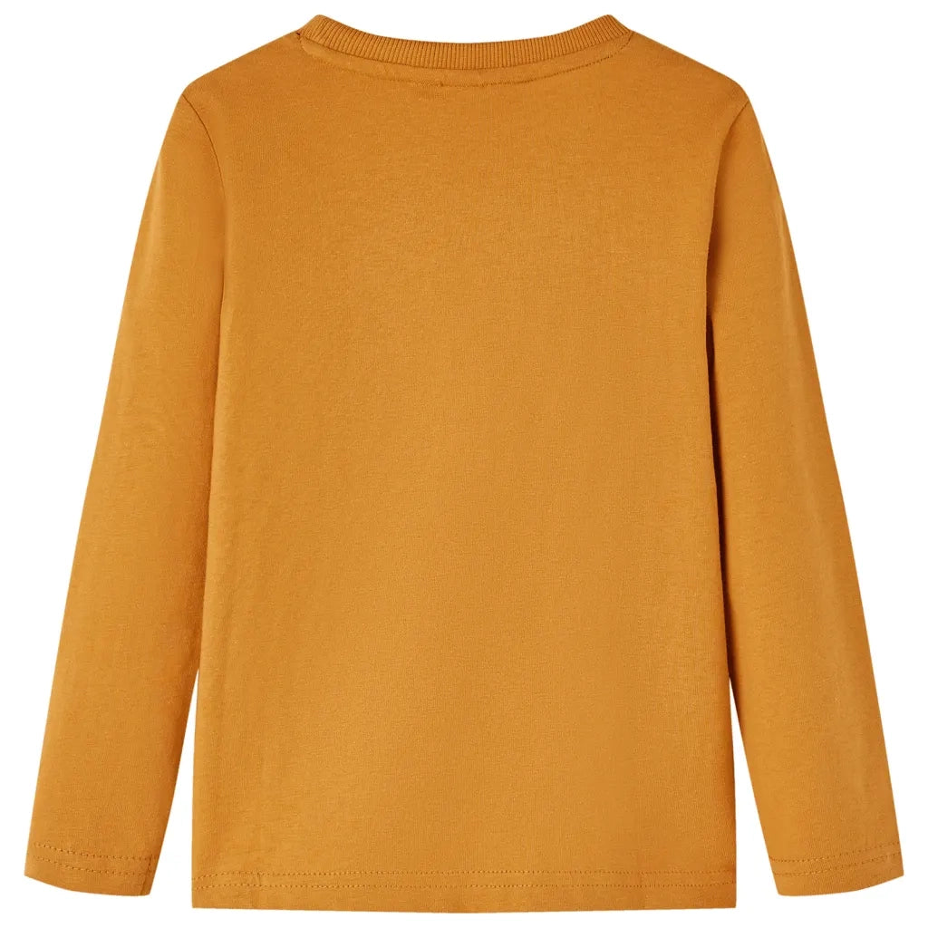 Maglietta da Bambino a Maniche Lunghe Ocra Scuro 116 12946