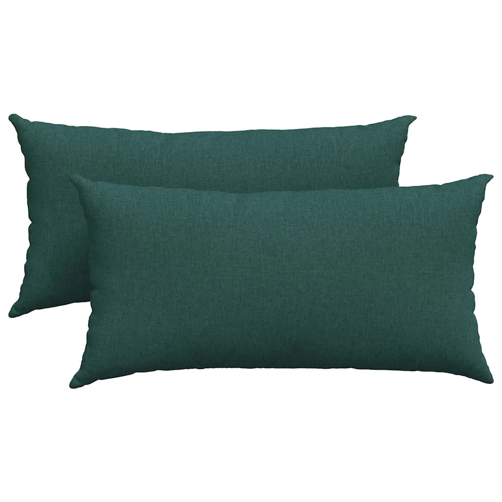 Cuscini da Divano 2 pz-Set di 2 Cuscini per Sofa Verde Scuro 80 x 40 cm Tessuto