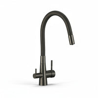 Rubinetto Cucina con Filtro Acqua | Antrarice Spazzolato, Doppia Leva, Canna Flessibile e Design Moderno