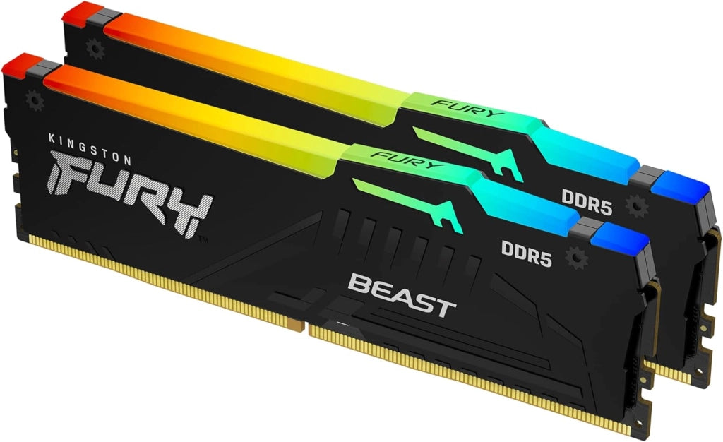 Kingston FURY Beast Nero RGB 32GB 5200MT/s DDR5 CL40 DIMM Memoria Gaming per Computer Fissi Modulo Singolo Intel XMP - KF552C40BBA-32