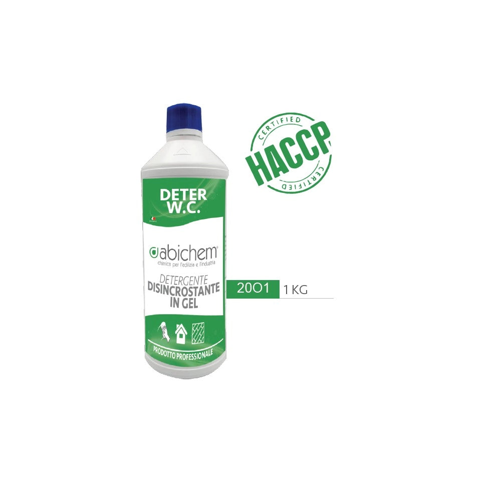 Abichem 1lt deter w.c. detergente disincrostante in gel per eliminare macchie di incrostazione o di ruggine
