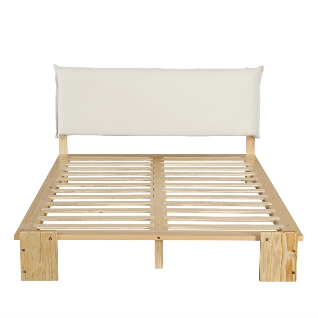Letto Imbottito Singolo ¨C MINIMAL ¨C Pino/Multistrato, Naturale, 140x200