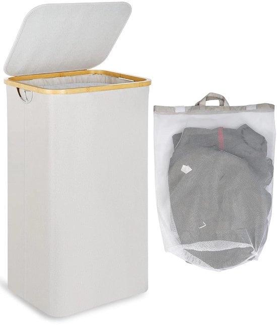Sacchetto di plastica con coperchio - 100 litri - grigio chiaro - con tasca rimovibile
