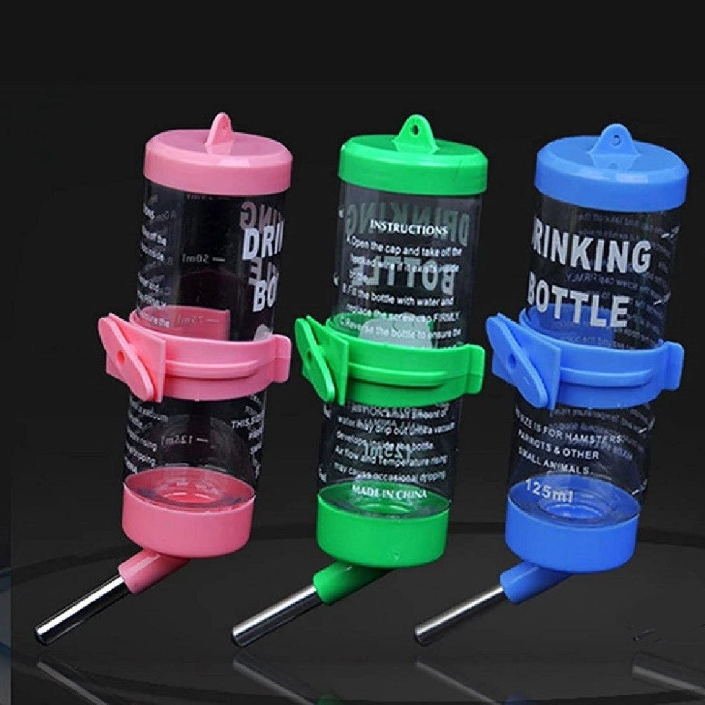 Trade Shop - Borraccia Criceti Piccoli Animali 125ml Acciaio Plastica Design Sfera Antigoccia -