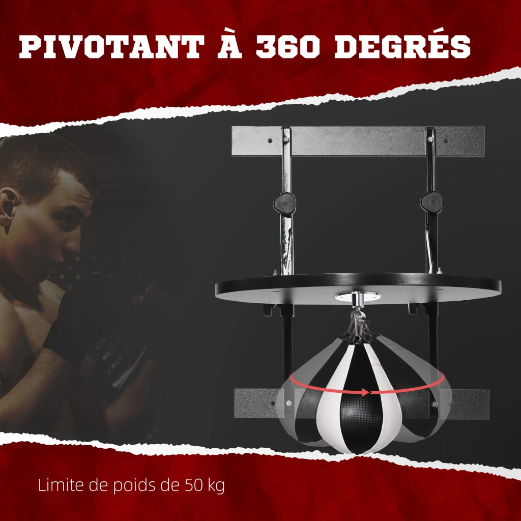Sacco da boxe per adulti con base rotante 360¡ã ¨C zephmum ¨C nero e bianco