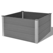 Fioriera rialzata per piante e fiori giardino WPC 100 x 100 x 54 cm grigio 02_0001235