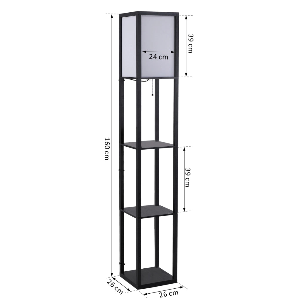 Lampadario Scaffale Libreria ¨C zephmum ¨C MDF Nero 26x26x160 cm