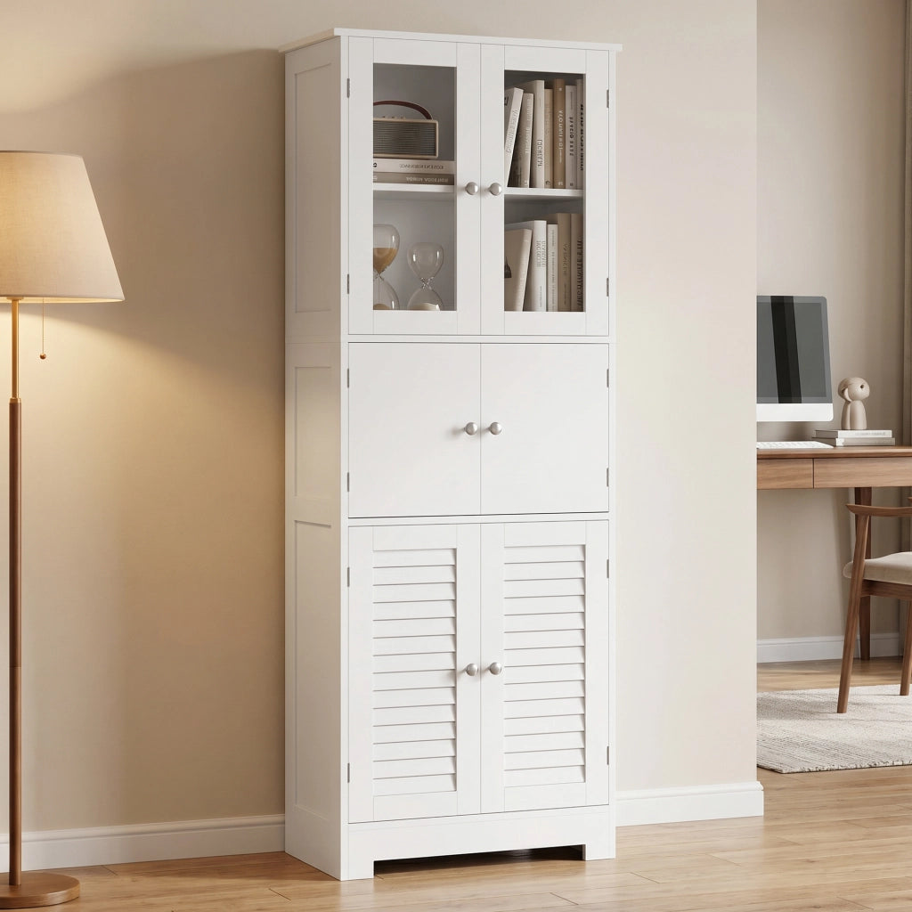 Mobile da Bagno Alto con 6 Ante ¨C Zephmum ¨C Bianco 60x30x