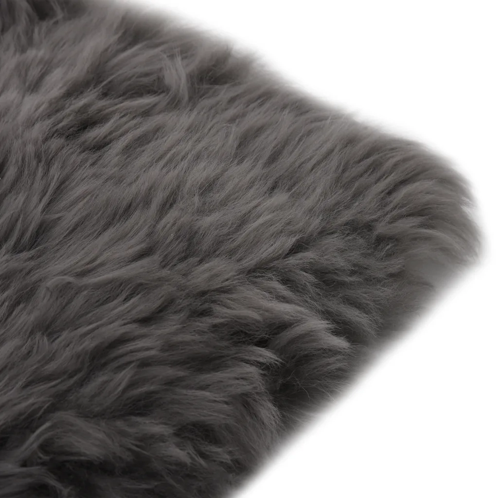 Cuscini Sedie 2 pz | Cuscini per sedie Grigio Chiaro 40x40cm Vera Pelle di Montone