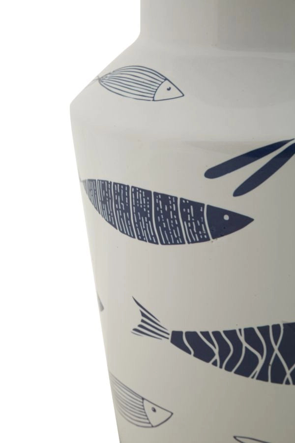 Vaso Ceramica Fish Double Ø14x34 cm in Ceramica Multicolor