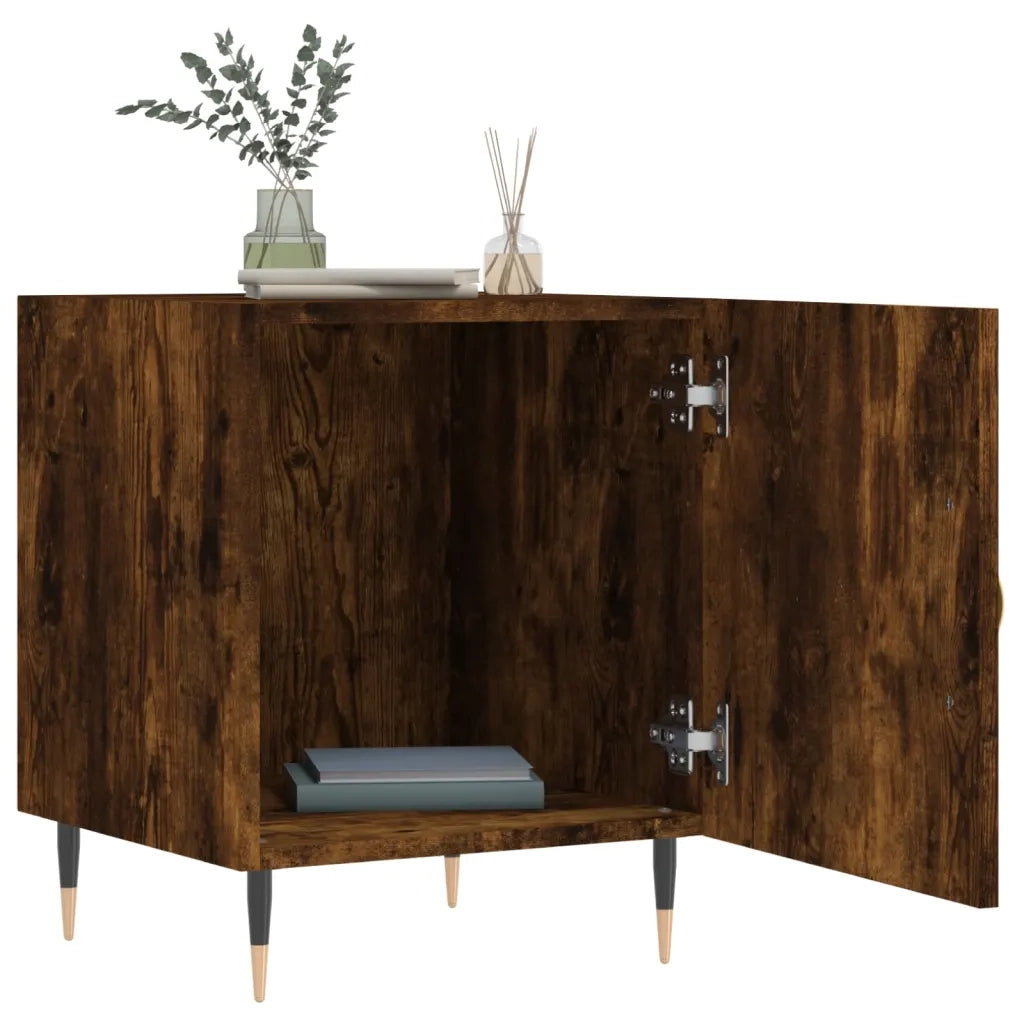 Comodini 2 pz Rovere Fumo 40x40x50 cm in Legno Multistratocod mxl 80551