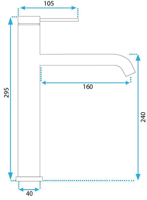 Rubinetto Da Lavabo Rea Clif Black Mat High