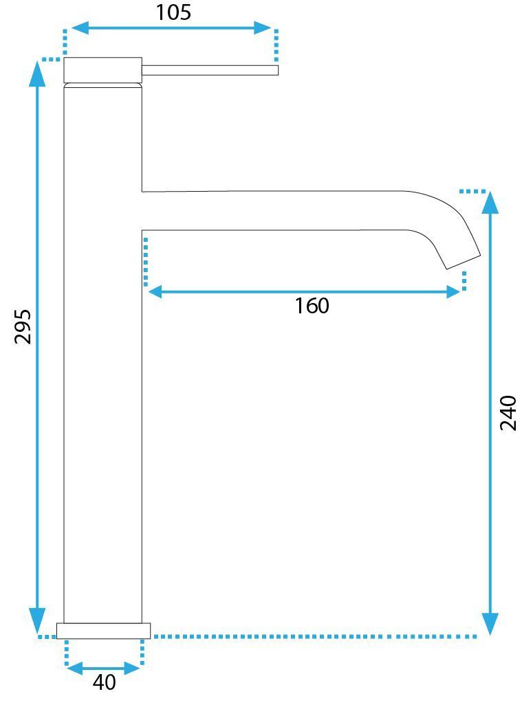 Rubinetto Da Lavabo Rea Clif Black Mat High