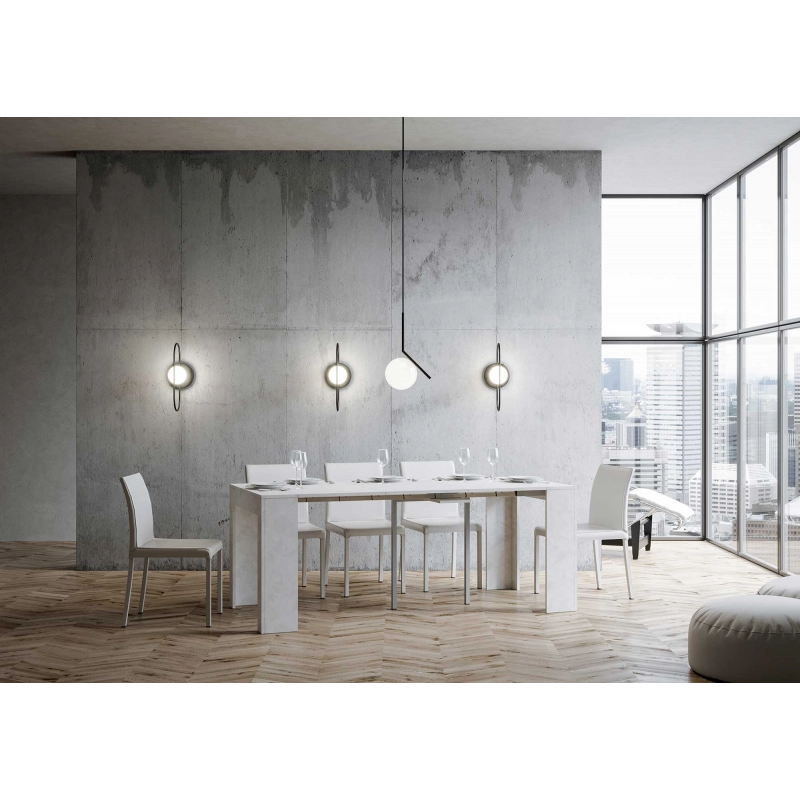Consolle allungabile 90x42/302 cm Emy - Bianco Spatolato