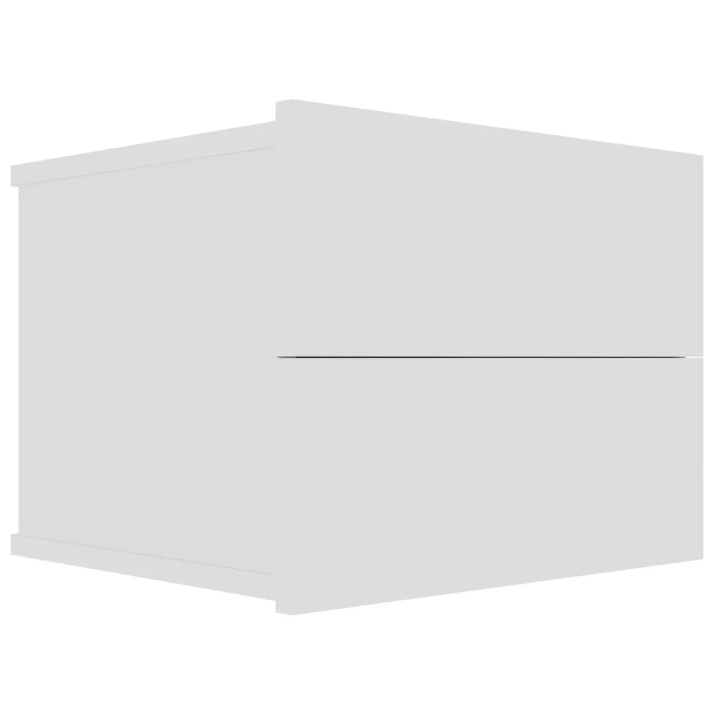 Set di 2 Comodini | Armadio da Notte | Mobiletto da notte Bianchi 40x30x30 cm in Legno Multistrato