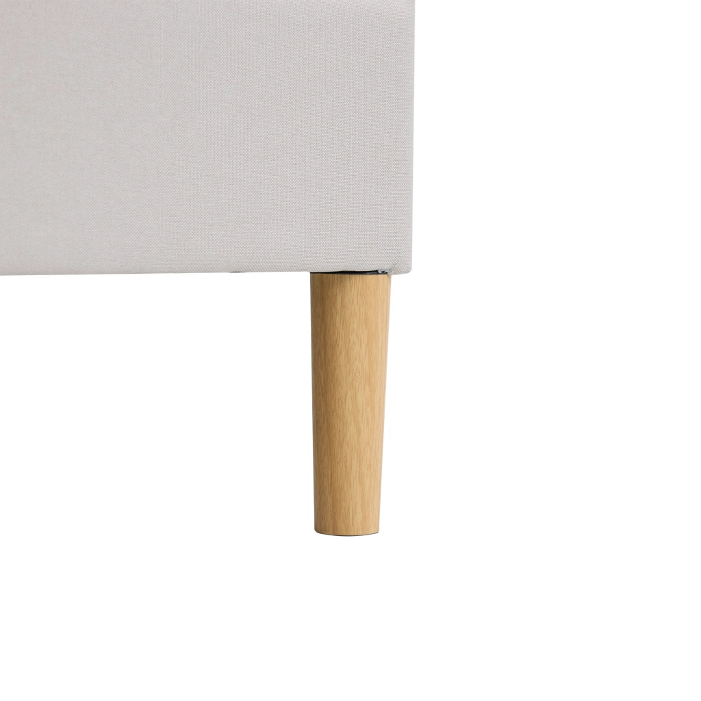 Divano angolare 3 posti - con chaise longue reversibile e doppio contenitore - in tessuto beige
