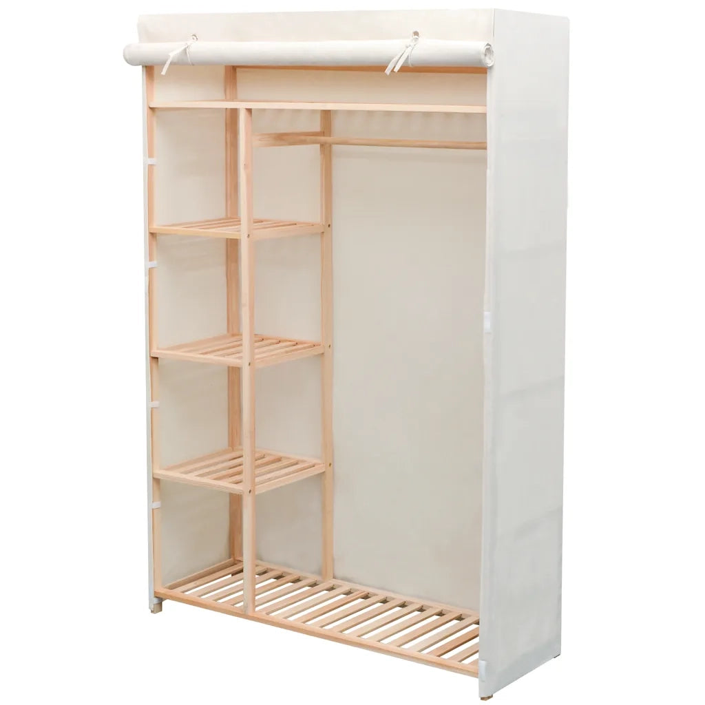 Armadio in Stoffa e Legno di Pino 110x40x170 cm cod mxl 77679