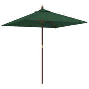 Ombrellone da giardino con palo in legno 198 x 198 x 231 cm verde 02_0008368