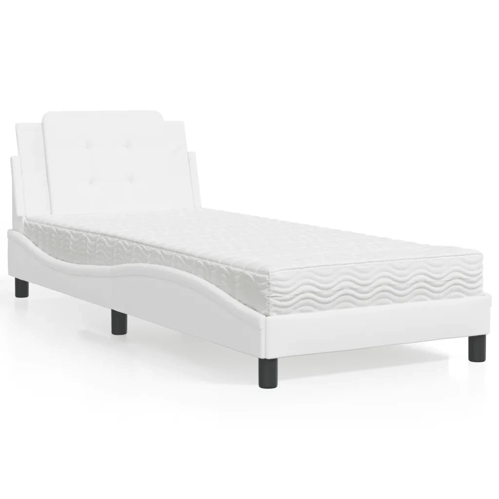 Giroletto senza Materasso Zadar Bianco 80x200 cm in Similpelle