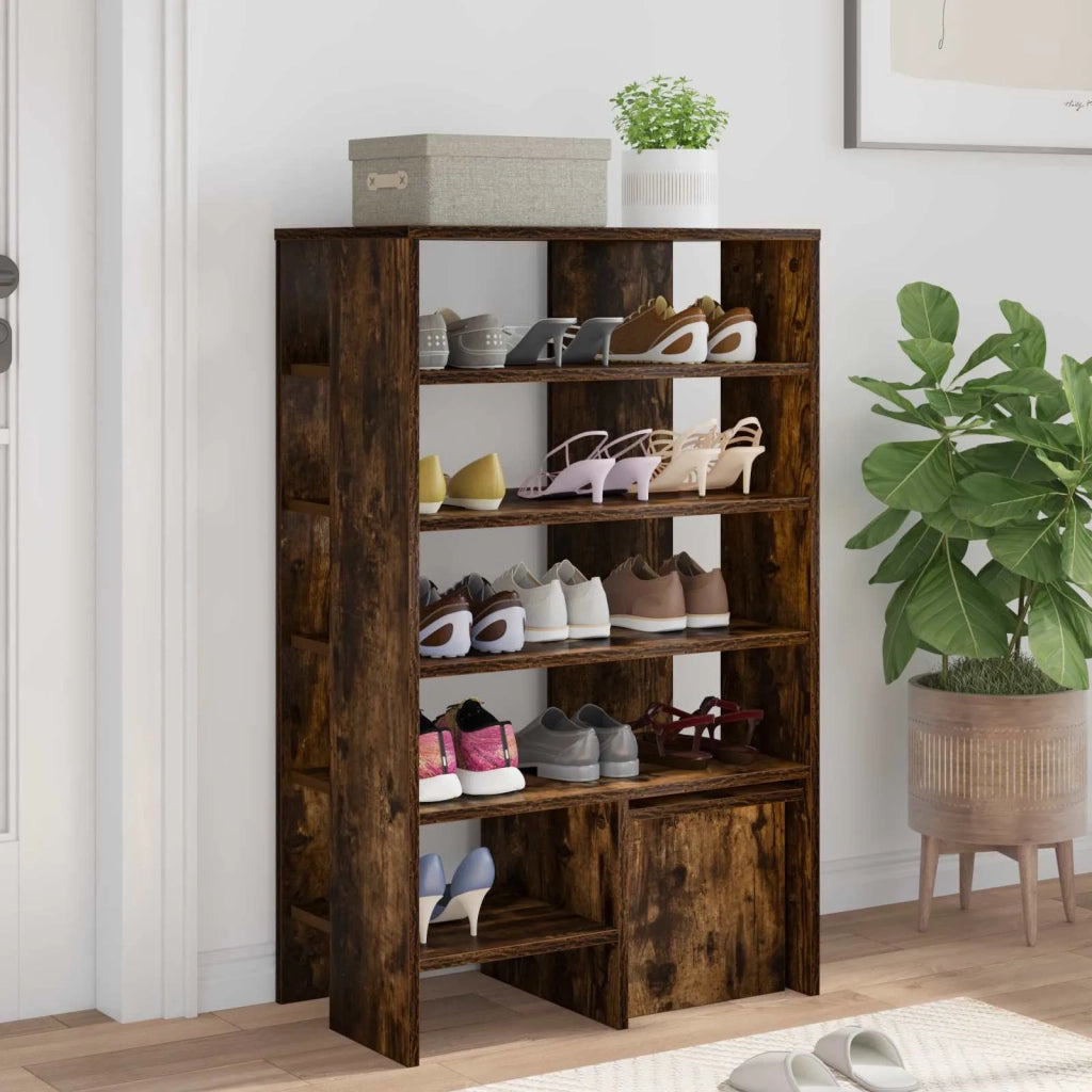 Mobile per scarpe 2 pcs Rovere fumé Legno multistrato 8000384