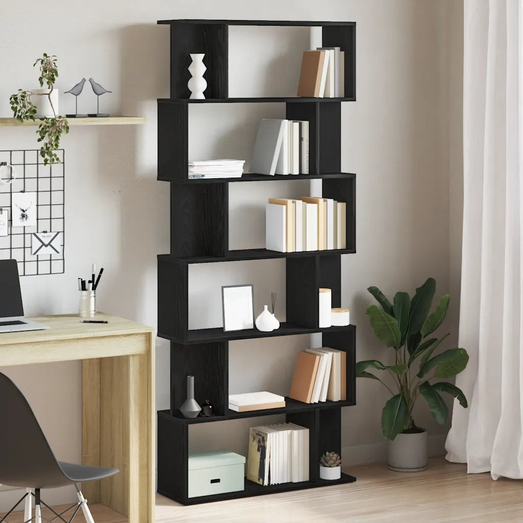 Libreria Rovere Nero 80x24x190,5 cm in Legno Ingegnerizzato 862399