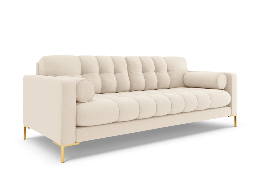 Cosmopolitan Design - Divano "Bali" 4 posti in tessuto strutturato beige chiaro 