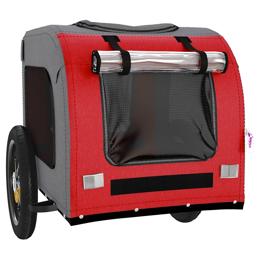 Rimorchio da Bici per Animali Rosso e Grigio Oxford e Ferro CFW4737066