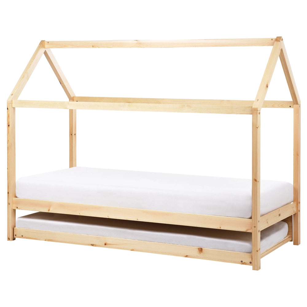 Letto a scomparsa della casa per bambini in legno di pino chiaro UE misura singola 90 x 200 cm letto con base a doghe per la cameretta