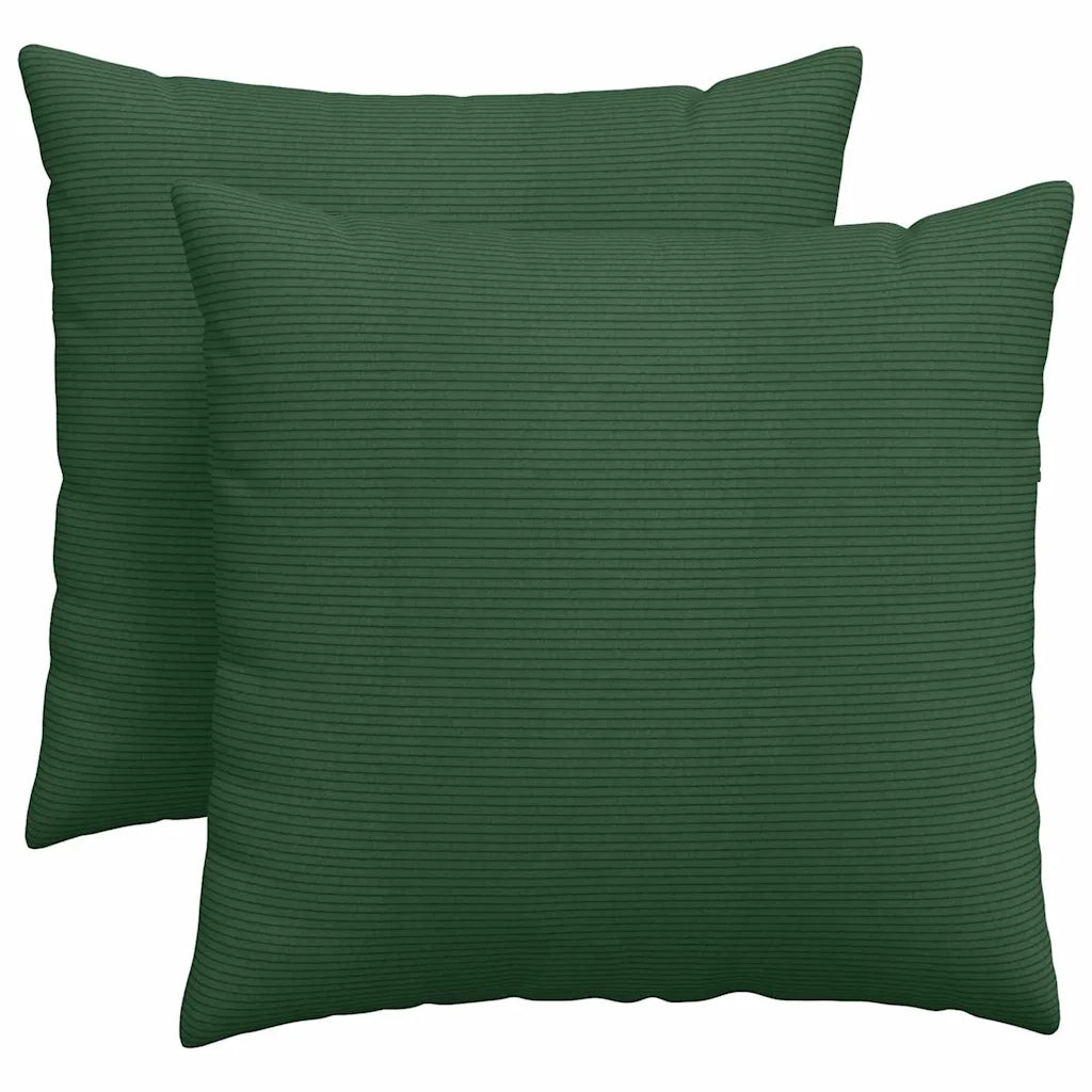 Cuscini da Divano 2 pz | Cuscini per sedie Verde Scuro 45 x 45 cm Tessuto in Cords