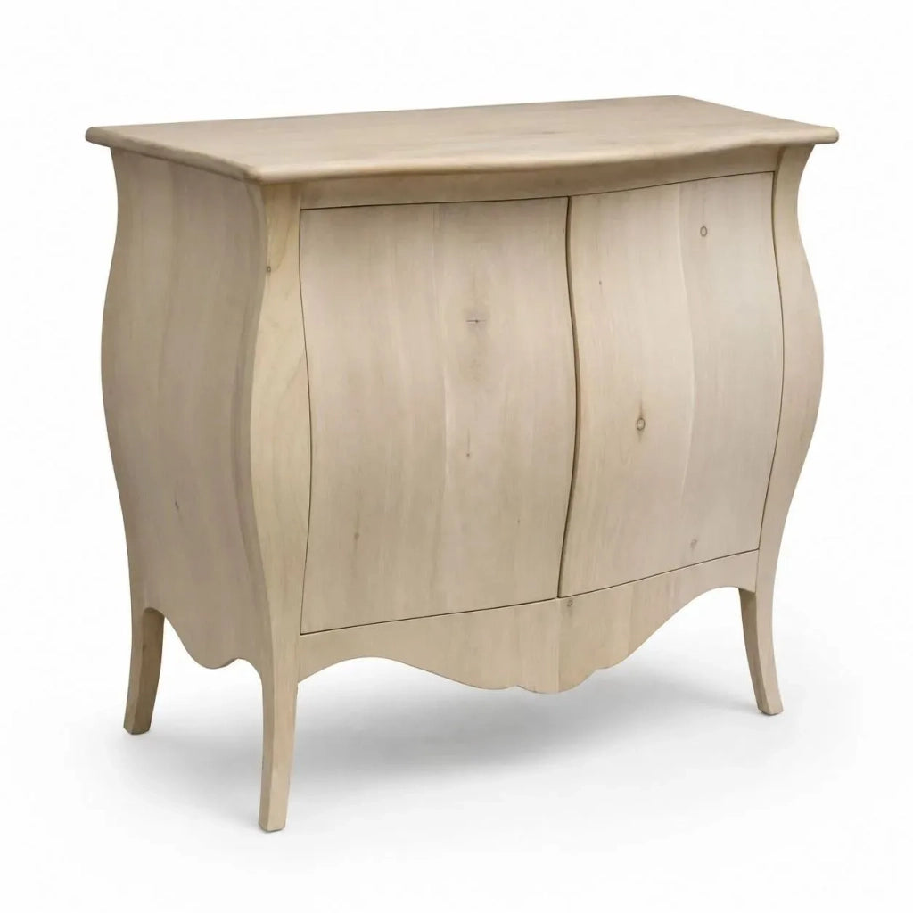 Credenza sagomata 2 porte legno grezzo 120x54x94 (2146) - Mobili 2G