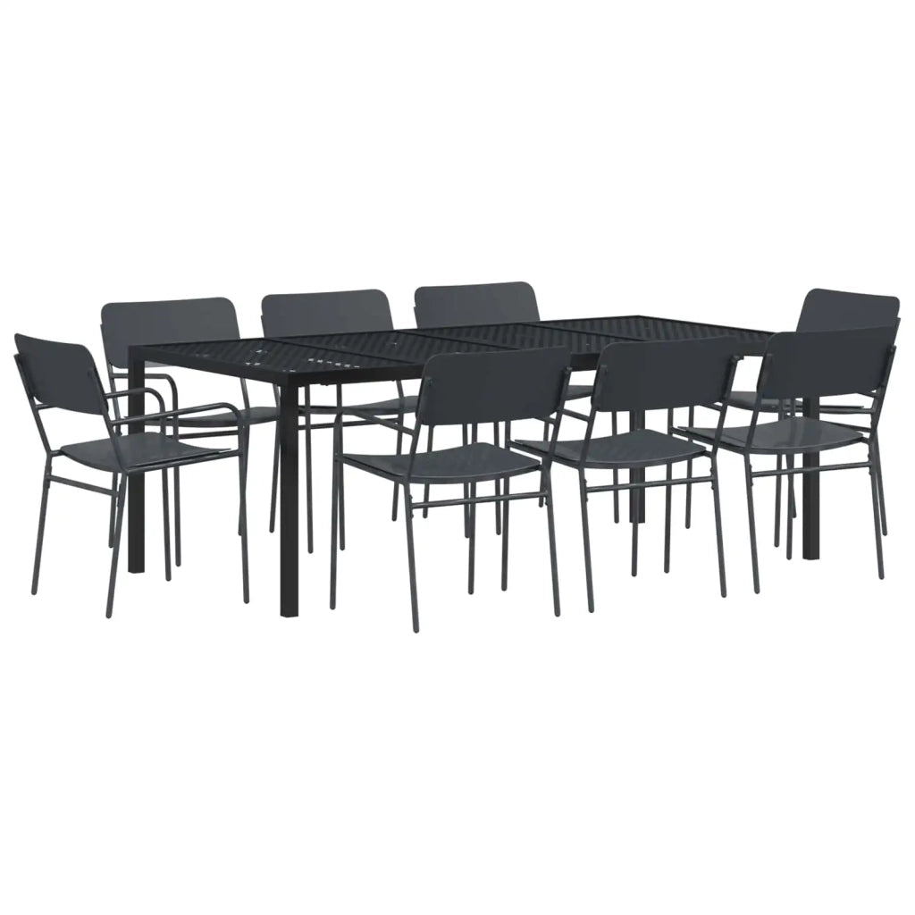 Set Mobili da Esterno 9 pz Antracite Acciaio 3422875