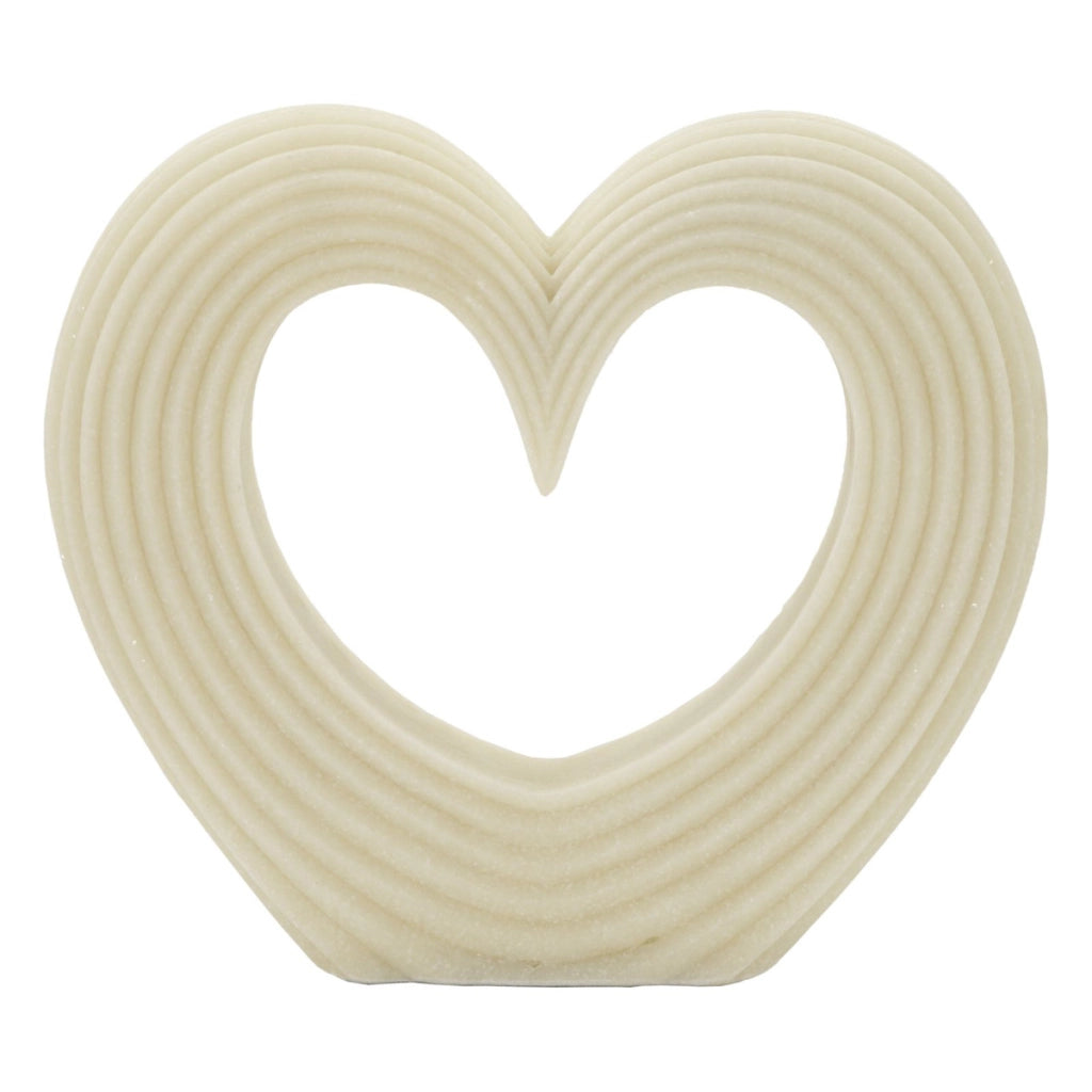 Scultura Cuore 12, Bianco, Poliresina, 30x7x26 cm