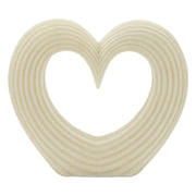 Scultura Cuore 12, Bianco, Poliresina, 30x7x26 cm