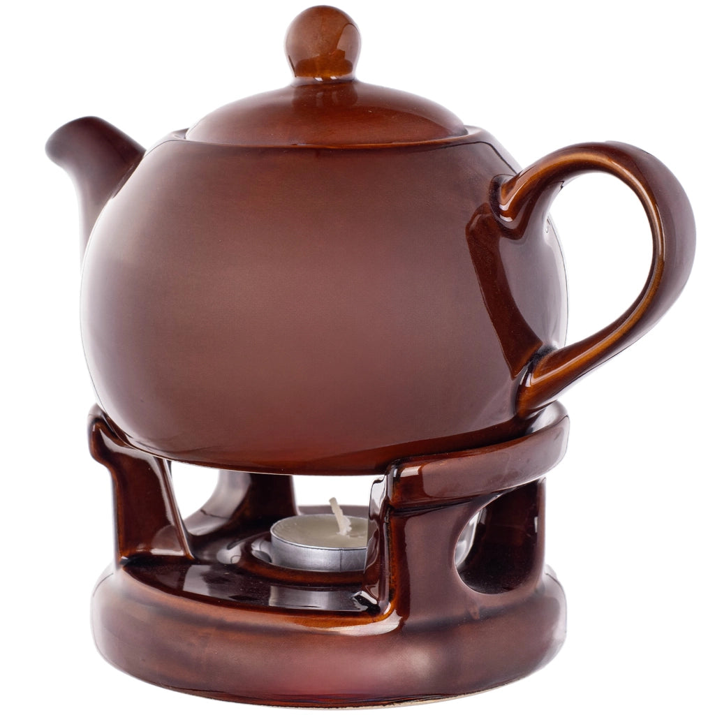 Teiera KADAX con scaldavivande, 1 litro, in ceramica, ideale come regalo.