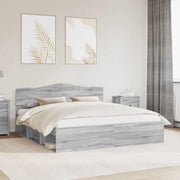 Struttura del letto Grigio Sonoma 200 x 200 cm Pino massello
