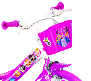 SCH PRINCESS 14", bicicletta per bambini, adatta ad etÃ  tra i 4 e i 6 anni, per altezza tra 100 e 120 cm, con cestino
