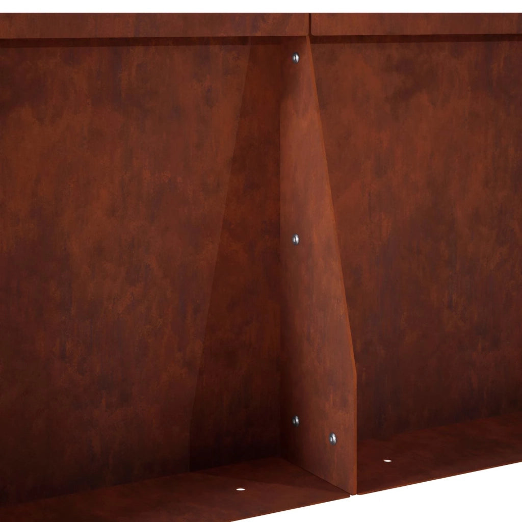 Muro di contenimento 4 pz 40 x 12 x 50 cm Acciaio Corten 3449071