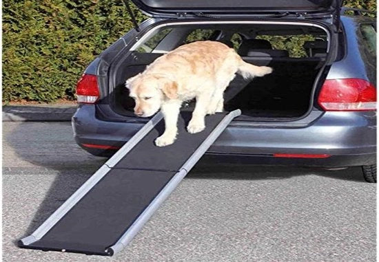 Pavimento per auto per cani pieghevole nero-grigio 38x155 cm con pavimento antiscivolo per auto