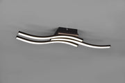 ROUTE PLAFONIERA LED  15W 1000lm, 3000K 3 BACCHETTE ONDULATE ANTRACITE CON EFFETTO LEGNO L. 56CM