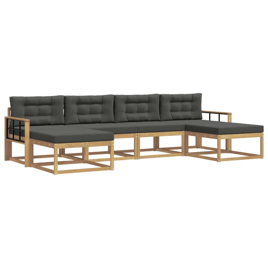 Set di divani da esterno con cuscino 6 pcs Bianco e Antracite