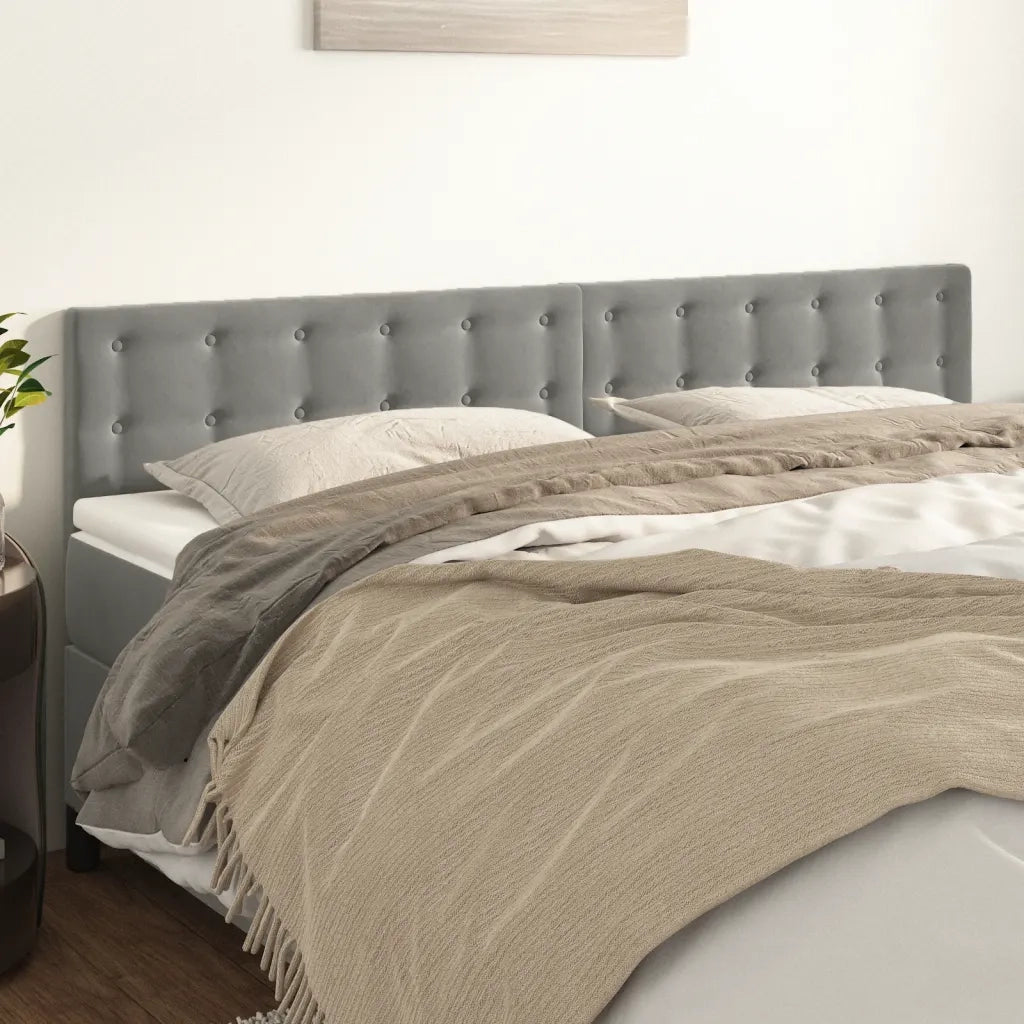 Testiera | Testata Grigio Chiaro 180x5x78/88 cm in Velluto