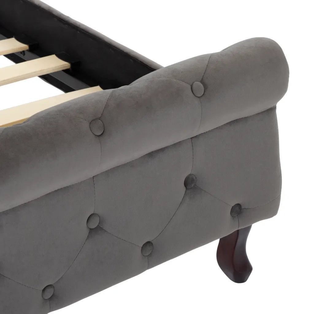 Giroletto-Struttura Letto Grigio in Velluto 140x200 cm 903577