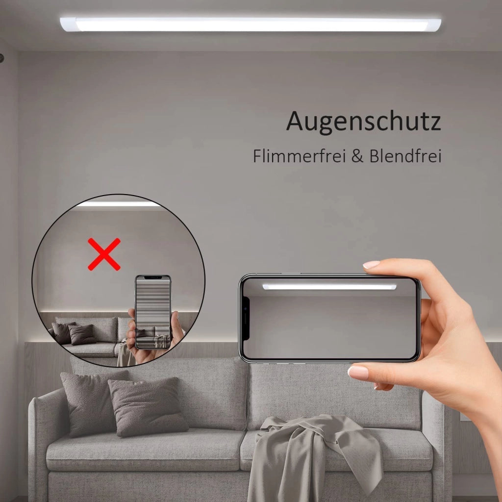 ZMH Lampada da soffitto base tubo LED piatto bianco neutro