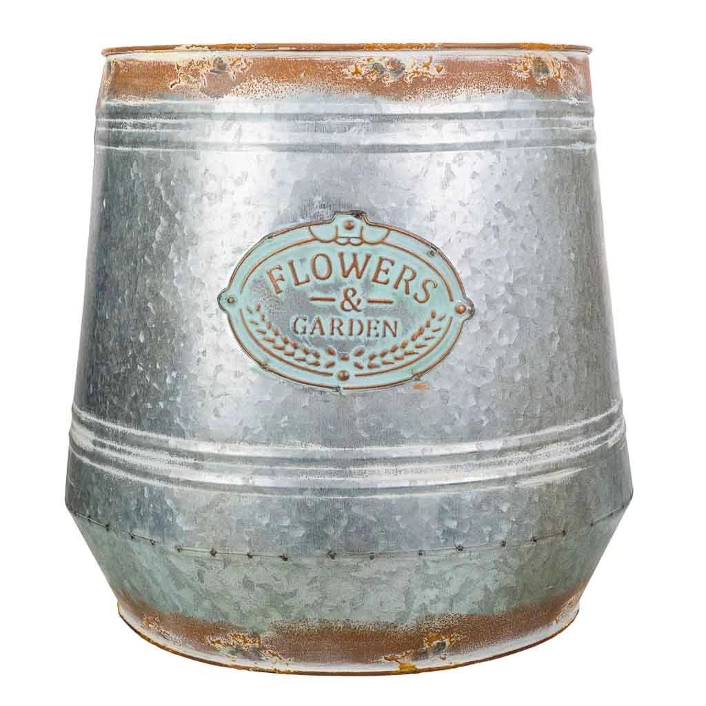 Vaso da fiori in metallo argentato 30xp26x31h t:30