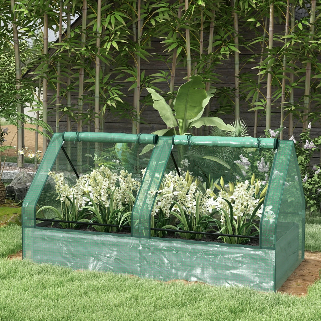 Giardino Esterno Grande con Mini Serra ¨C zephmum ¨C Grigio Verde 185x95x92 cm