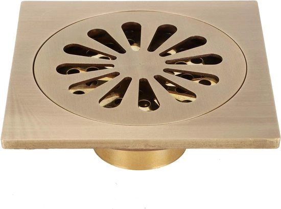 Set di scarico angolare per doccia - stile europeo in coperchio antico - accessorio bagno toilette in oro e rame.