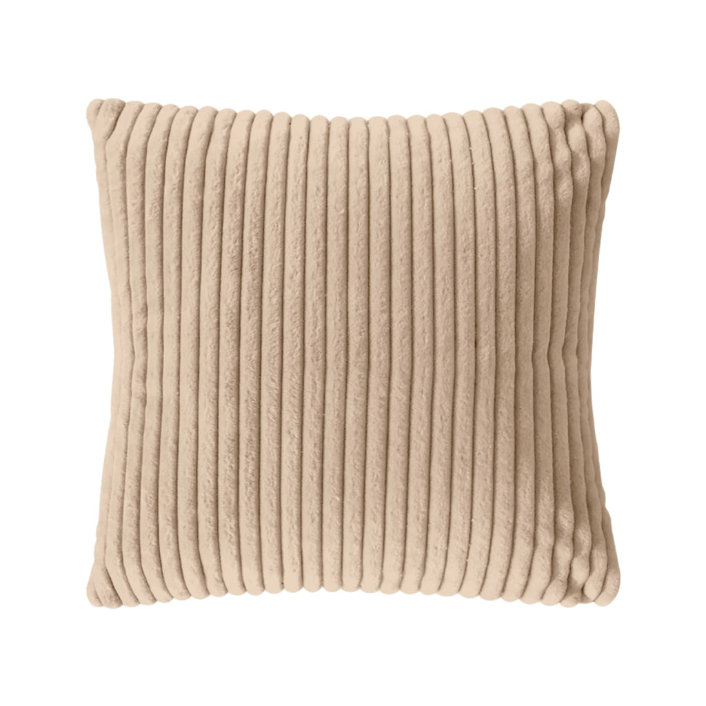 Cuscino In Ciniglia Quadrato Anima Compresa 50 x 50 Con Zip Fodera Moderna Super Morbido Per Divano Camera Letto Copri Cuscini Con Imbottitura - Beige